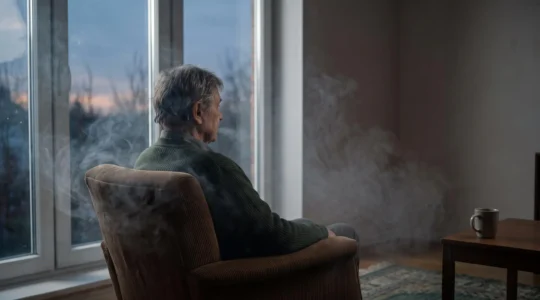 Symbolic editorial portrait of an elderly person silhouetted against a window, illustrating the hidden health toll of isolation after 65