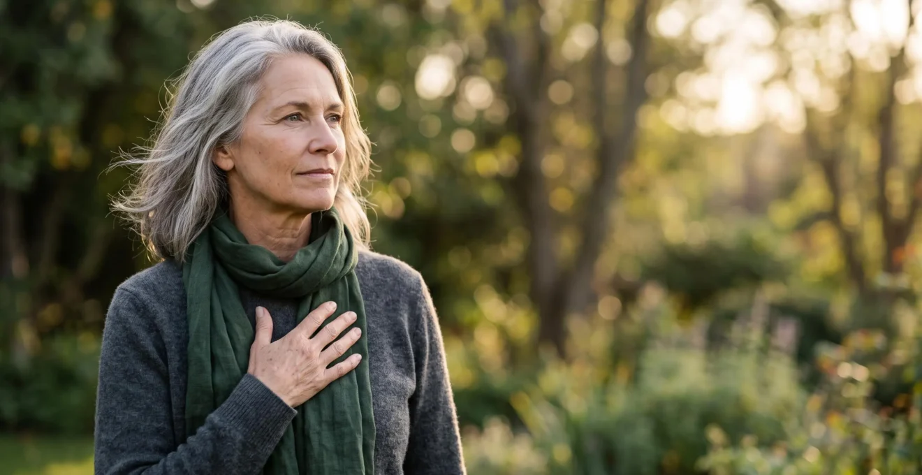 Close-up editorial portrait of an active senior adult in warm natural light, symbolizing heart resilience through the decades after 55